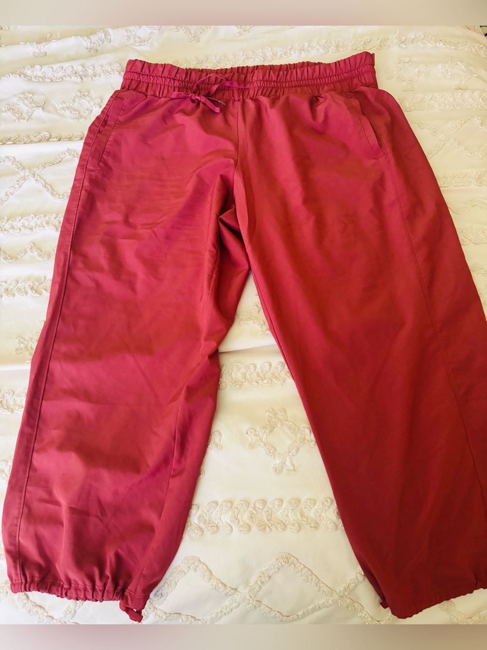 Women rust Elastic-Waist Casual Pants